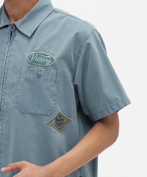 AVIREX（アヴィレックス）の「《A.A.R.C》FADED PATCHED S/S ZIP WORK SHIRT / フェイド パッチ ジップ ワークシャツ / AVIREX / アヴィレックス（シャツ/ブラウス・メンズ・ブルーグレー/サンドベージュ/チャコール/レッド・XX-LARGE/X-LARGE/LARGE/MEDIUM）」の11枚目の写真