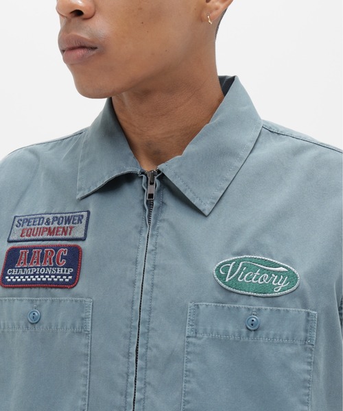 AVIREX（アヴィレックス）の「《A.A.R.C》FADED PATCHED S/S ZIP WORK SHIRT / フェイド パッチ ジップ ワークシャツ / AVIREX / アヴィレックス（シャツ/ブラウス・メンズ・ブルーグレー/サンドベージュ/チャコール/レッド・XX-LARGE/X-LARGE/LARGE/MEDIUM）」の12枚目の写真