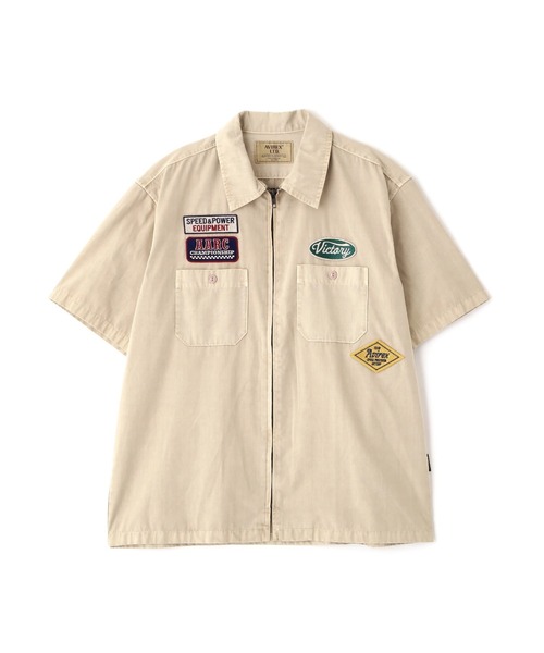 AVIREX（アヴィレックス）の「《A.A.R.C》FADED PATCHED S/S ZIP WORK SHIRT / フェイド パッチ ジップ ワークシャツ / AVIREX / アヴィレックス（シャツ/ブラウス・メンズ・ブルーグレー/サンドベージュ/チャコール/レッド・XX-LARGE/X-LARGE/LARGE/MEDIUM）」の22枚目の写真