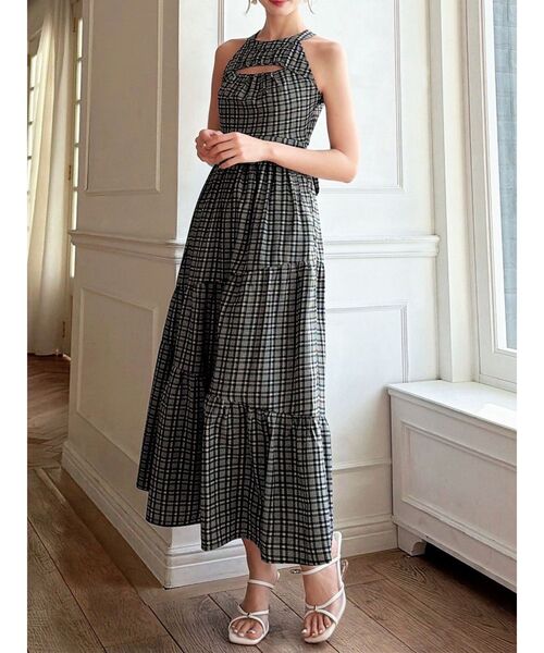 RESEXXY（リゼクシー）の「バストオープンティアードワンピース（ワンピース・レディース・ホワイト/ブラック/その他1/イエロー・FREE）」の4枚目の写真