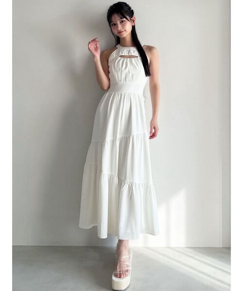 RESEXXY（リゼクシー）の「バストオープンティアードワンピース（ワンピース・レディース・ホワイト/ブラック/その他1/イエロー・FREE）」の7枚目の写真