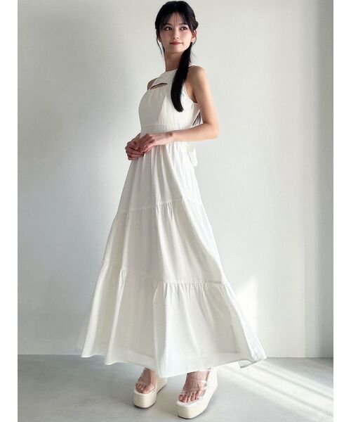 RESEXXY（リゼクシー）の「バストオープンティアードワンピース（ワンピース・レディース・ホワイト/ブラック/その他1/イエロー・FREE）」の6枚目の写真