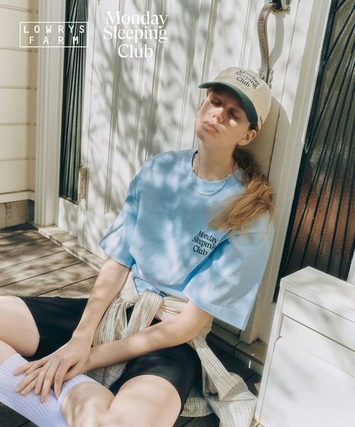 LOWRYS FARM(ローリーズファーム)の「Monday Sleeping Club プ リントSST 661563(Tシャツ/カットソー・レディース・ネイビー/ホワイト/ブルー・LARGE/MEDIUM)」の3枚目の写真