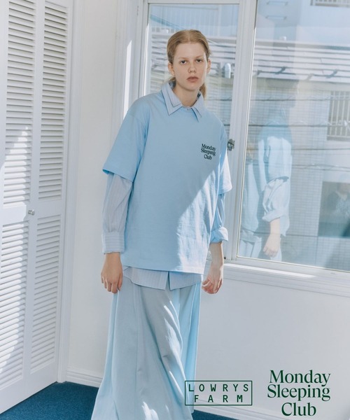 LOWRYS FARM(ローリーズファーム)の「Monday Sleeping Club プ リントSST 661563(Tシャツ/カットソー・レディース・ネイビー/ホワイト/ブルー・LARGE/MEDIUM)」の12枚目の写真
