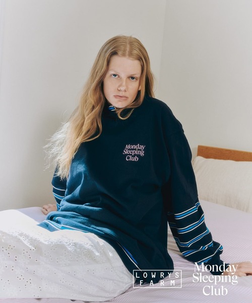 LOWRYS FARM(ローリーズファーム)の「Monday Sleeping Club プ リントSST 661563(Tシャツ/カットソー・レディース・ネイビー/ホワイト/ブルー・LARGE/MEDIUM)」の13枚目の写真