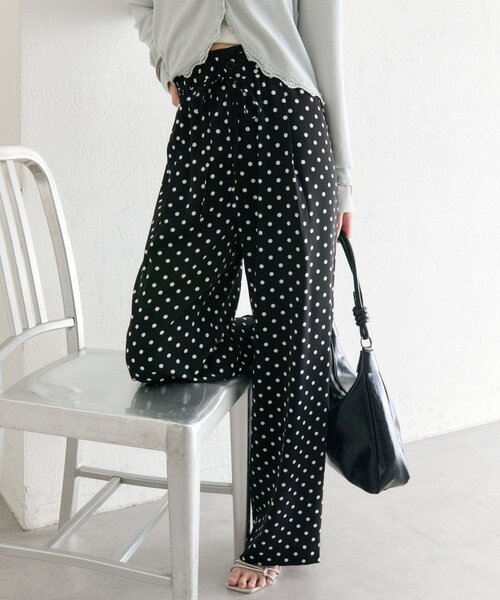 mystic（ミスティック）の「ドットWベルトパンツ（その他パンツ・レディース・ブラック/オフホワイト・1/2/0）」の2枚目の写真
