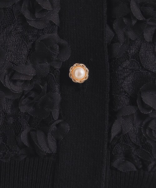 ITS'DEMO（イッツデモ）の「【手洗い可】フロントレースニットカーデ（カーディガン/ボレロ・レディース・オフホワイト/ブラック・00）」の10枚目の写真