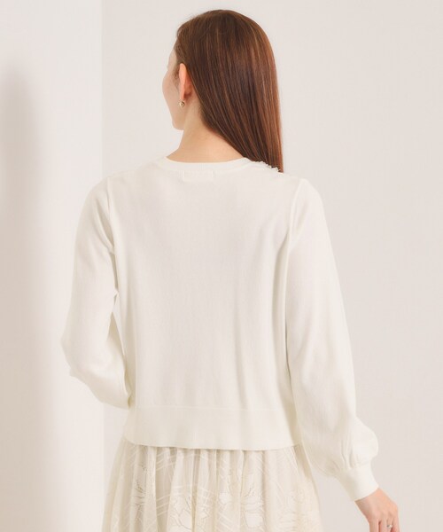 ITS'DEMO（イッツデモ）の「【手洗い可】フロントレースニットカーデ（カーディガン/ボレロ・レディース・オフホワイト/ブラック・00）」の13枚目の写真