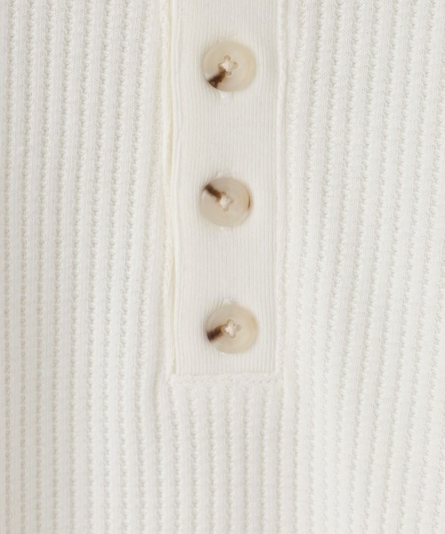 LOWRYS FARM(ローリーズファーム)の「【LFM(U)】ワッフルヘンリーネックTSS 667847(Tシャツ/カットソー・メンズ・ブラウン/ブラック/ホワイト・MEDIUM/LARGE)」の12枚目の写真