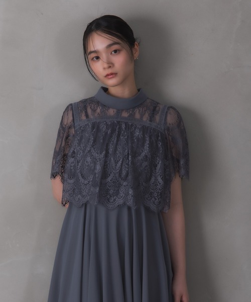 Rose of Sharon(ローズオブシャロン)の「刺繍シアーフレアドレス(ドレス・レディース・ダークグリーン/ブルーグレー/ダークブルー/ライトパープル/ボルドー/カーキ/ダークラベンダー・M)」の8枚目の写真