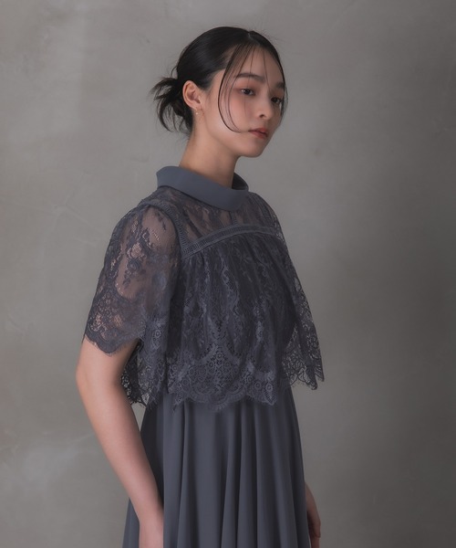 Rose of Sharon(ローズオブシャロン)の「刺繍シアーフレアドレス(ドレス・レディース・ダークグリーン/ブルーグレー/ダークブルー/ライトパープル/ボルドー/カーキ/ダークラベンダー・M)」の9枚目の写真