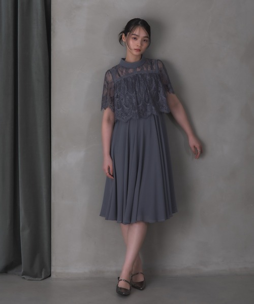 Rose of Sharon(ローズオブシャロン)の「刺繍シアーフレアドレス(ドレス・レディース・ダークグリーン/ブルーグレー/ダークブルー/ライトパープル/ボルドー/カーキ/ダークラベンダー・M)」の10枚目の写真