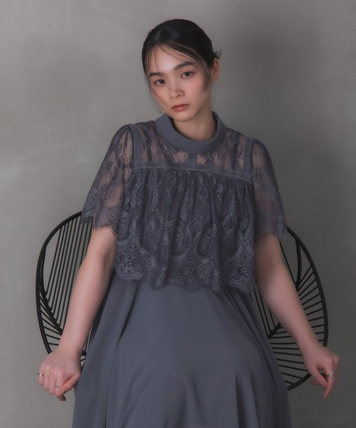 Rose of Sharon(ローズオブシャロン)の「刺繍シアーフレアドレス(ドレス・レディース・ダークグリーン/ブルーグレー/ダークブルー/ライトパープル/ボルドー/カーキ/ダークラベンダー・M)」の12枚目の写真