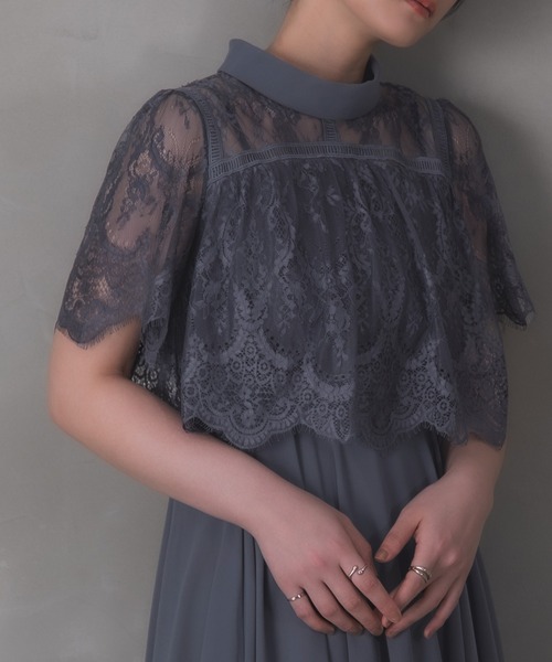 Rose of Sharon(ローズオブシャロン)の「刺繍シアーフレアドレス(ドレス・レディース・ダークグリーン/ブルーグレー/ダークブルー/ライトパープル/ボルドー/カーキ/ダークラベンダー・M)」の13枚目の写真