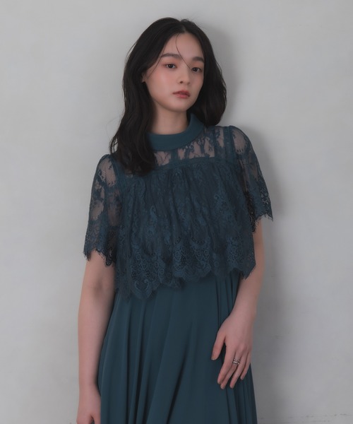 Rose of Sharon(ローズオブシャロン)の「刺繍シアーフレアドレス(ドレス・レディース・ダークグリーン/ブルーグレー/ダークブルー/ライトパープル/ボルドー/カーキ/ダークラベンダー・M)」の15枚目の写真