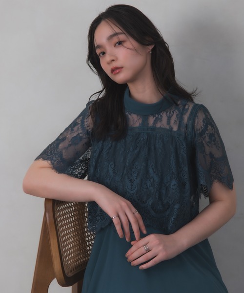 Rose of Sharon(ローズオブシャロン)の「刺繍シアーフレアドレス(ドレス・レディース・ダークグリーン/ブルーグレー/ダークブルー/ライトパープル/ボルドー/カーキ/ダークラベンダー・M)」の16枚目の写真