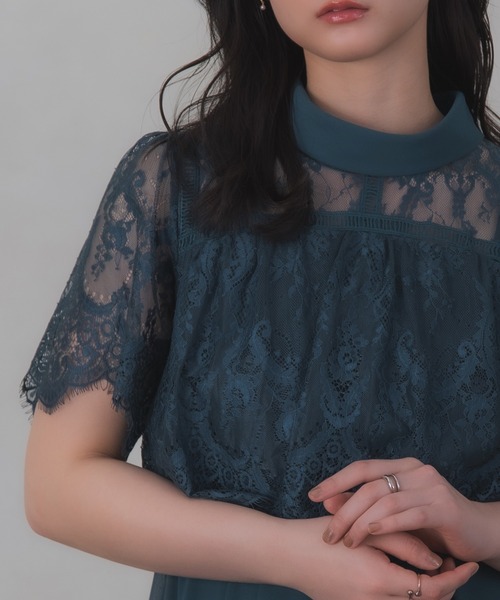 Rose of Sharon(ローズオブシャロン)の「刺繍シアーフレアドレス(ドレス・レディース・ダークグリーン/ブルーグレー/ダークブルー/ライトパープル/ボルドー/カーキ/ダークラベンダー・M)」の19枚目の写真