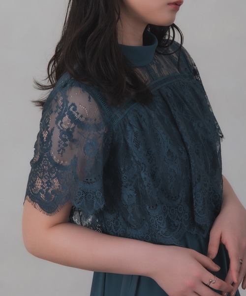 Rose of Sharon(ローズオブシャロン)の「刺繍シアーフレアドレス(ドレス・レディース・ダークグリーン/ブルーグレー/ダークブルー/ライトパープル/ボルドー/カーキ/ダークラベンダー・M)」の21枚目の写真