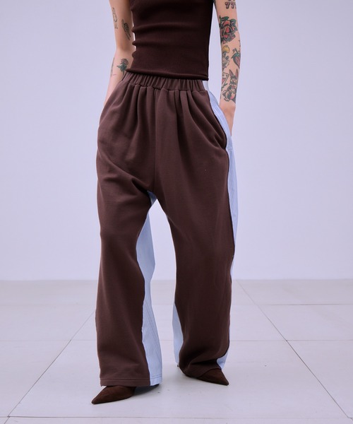 THINGS THAT MATTER（シングス ザット マター）の「LIGHT STRIPE SWEAT PANTS / ライト ストライプ スウェット パンツ（スウェットパンツ・レディース・ピンク/サックスブルー・FREE）」の2枚目の写真