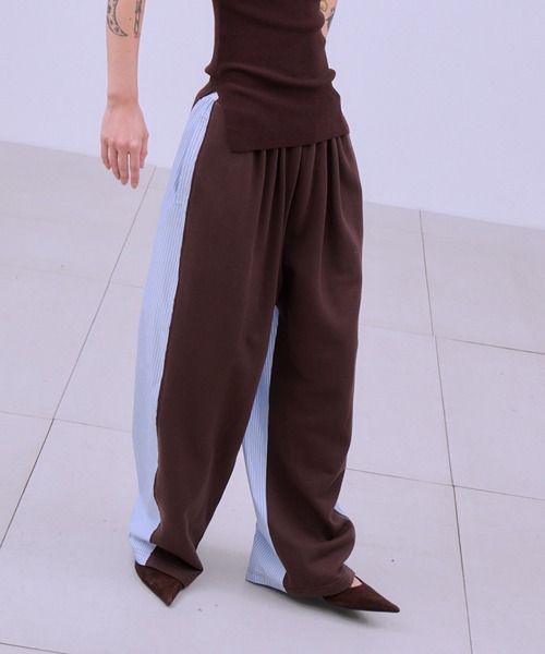 THINGS THAT MATTER（シングス ザット マター）の「LIGHT STRIPE SWEAT PANTS / ライト ストライプ スウェット パンツ（スウェットパンツ・レディース・ピンク/サックスブルー・FREE）」の14枚目の写真