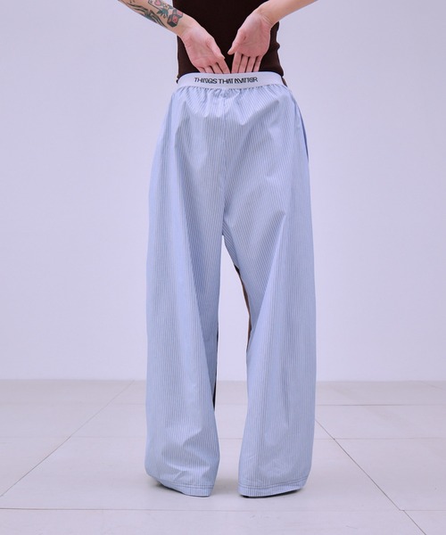 THINGS THAT MATTER（シングス ザット マター）の「LIGHT STRIPE SWEAT PANTS / ライト ストライプ スウェット パンツ（スウェットパンツ・レディース・ピンク/サックスブルー・FREE）」の17枚目の写真