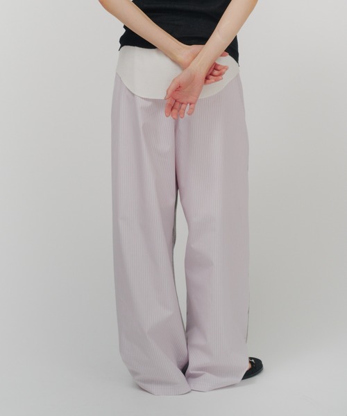 THINGS THAT MATTER（シングス ザット マター）の「LIGHT STRIPE SWEAT PANTS / ライト ストライプ スウェット パンツ（スウェットパンツ・レディース・ピンク/サックスブルー・FREE）」の5枚目の写真