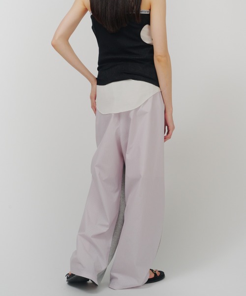THINGS THAT MATTER（シングス ザット マター）の「LIGHT STRIPE SWEAT PANTS / ライト ストライプ スウェット パンツ（スウェットパンツ・レディース・ピンク/サックスブルー・FREE）」の7枚目の写真