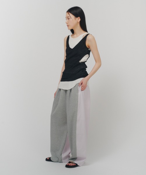 THINGS THAT MATTER（シングス ザット マター）の「LIGHT STRIPE SWEAT PANTS / ライト ストライプ スウェット パンツ（スウェットパンツ・レディース・ピンク/サックスブルー・FREE）」の4枚目の写真