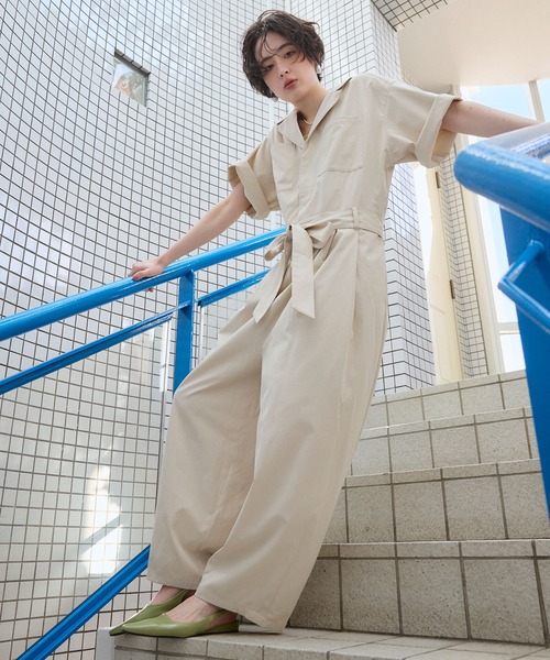 ELLEgirl(エルガール)の「バレルレッグオールイワン(つなぎ/オールインワン・レディース・ブラック/アイボリー・S/M)」の10枚目の写真