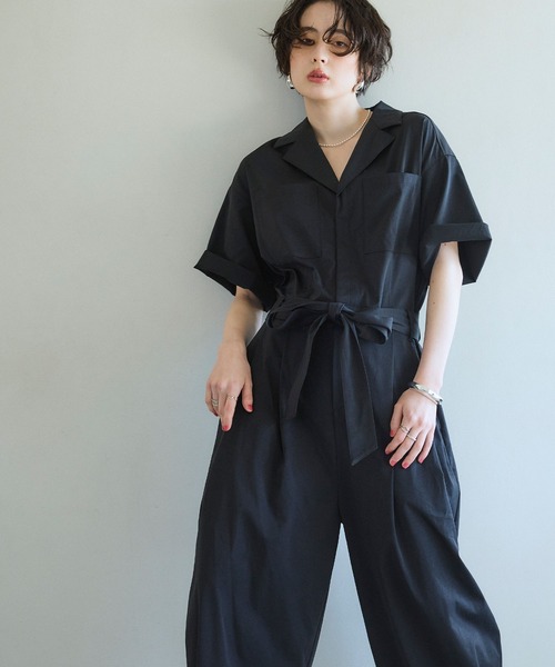 ELLEgirl(エルガール)の「バレルレッグオールイワン(つなぎ/オールインワン・レディース・ブラック/アイボリー・S/M)」の3枚目の写真