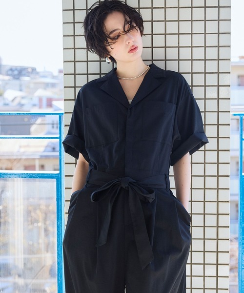 ELLEgirl(エルガール)の「バレルレッグオールイワン(つなぎ/オールインワン・レディース・ブラック/アイボリー・S/M)」の7枚目の写真