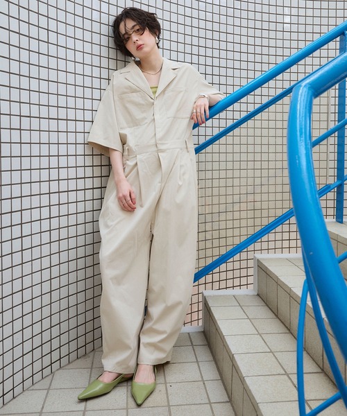 ELLEgirl(エルガール)の「バレルレッグオールイワン(つなぎ/オールインワン・レディース・ブラック/アイボリー・S/M)」の15枚目の写真