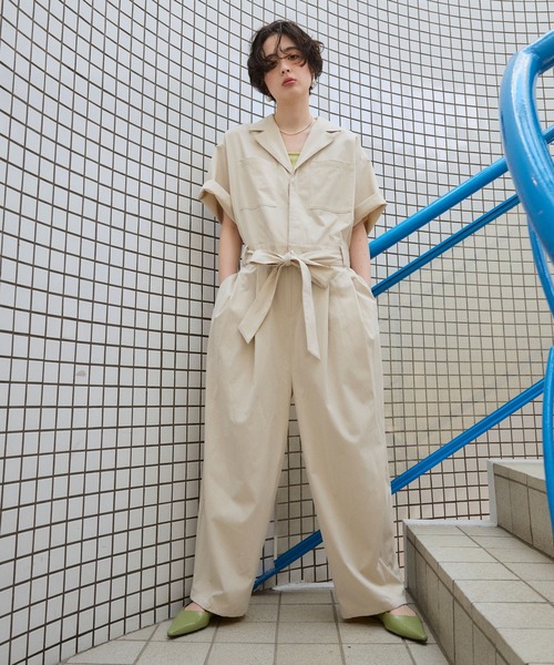 ELLEgirl(エルガール)の「バレルレッグオールイワン(つなぎ/オールインワン・レディース・ブラック/アイボリー・S/M)」の8枚目の写真