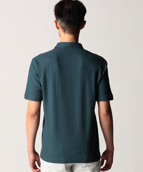 NICOLE CLUB FOR MEN(ニコルクラブフォーメン)の「リンクスジャカードスキッパーポロシャツ(ポロシャツ・メンズ・ブラック/オフホワイト/ブルー系/ネイビー・XX-LARGE/X-LARGE/LARGE/MEDIUM)」の9枚目の写真