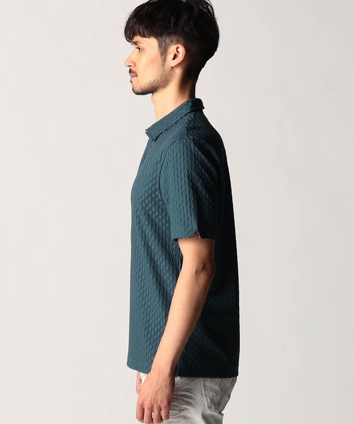 NICOLE CLUB FOR MEN(ニコルクラブフォーメン)の「リンクスジャカードスキッパーポロシャツ(ポロシャツ・メンズ・ブラック/オフホワイト/ブルー系/ネイビー・XX-LARGE/X-LARGE/LARGE/MEDIUM)」の10枚目の写真