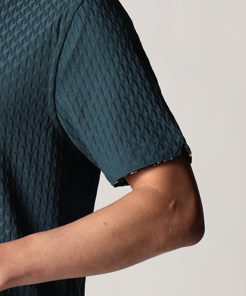 NICOLE CLUB FOR MEN(ニコルクラブフォーメン)の「リンクスジャカードスキッパーポロシャツ(ポロシャツ・メンズ・ブラック/オフホワイト/ブルー系/ネイビー・XX-LARGE/X-LARGE/LARGE/MEDIUM)」の13枚目の写真