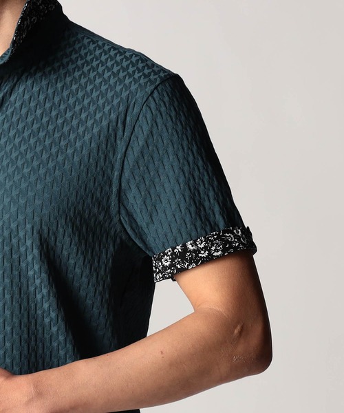 NICOLE CLUB FOR MEN(ニコルクラブフォーメン)の「リンクスジャカードスキッパーポロシャツ(ポロシャツ・メンズ・ブラック/オフホワイト/ブルー系/ネイビー・XX-LARGE/X-LARGE/LARGE/MEDIUM)」の14枚目の写真