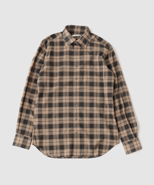 EDIFICE(エディフィス)の「HUSBANDS(ハズバンズ) CLASSIC COLLAR SHIRT IN COTTON(シャツ/ブラウス・メンズ・ブラウン・40)」の1枚目の写真