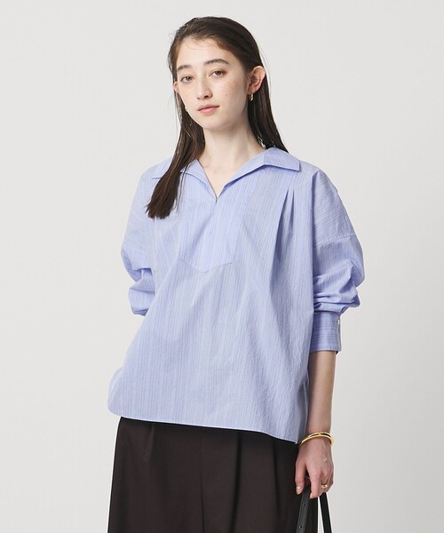 UNITED ARROWS(ユナイテッドアローズ)の「スキッパー プルオーバー 8分袖 シャツ(シャツ/ブラウス・レディース・オフホワイト/ブラック/その他1・36/38)」の3枚目の写真