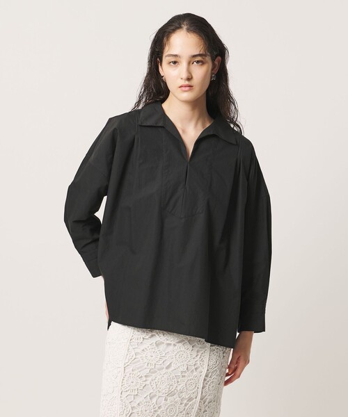 UNITED ARROWS(ユナイテッドアローズ)の「スキッパー プルオーバー 8分袖 シャツ(シャツ/ブラウス・レディース・オフホワイト/ブラック/その他1・36/38)」の2枚目の写真