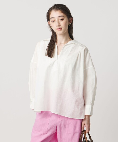 UNITED ARROWS(ユナイテッドアローズ)の「スキッパー プルオーバー 8分袖 シャツ(シャツ/ブラウス・レディース・オフホワイト/ブラック/その他1・36/38)」の6枚目の写真