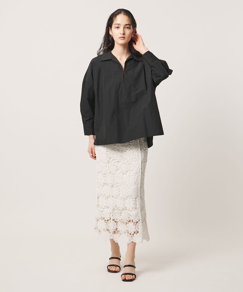 UNITED ARROWS(ユナイテッドアローズ)の「スキッパー プルオーバー 8分袖 シャツ(シャツ/ブラウス・レディース・オフホワイト/ブラック/その他1・36/38)」の10枚目の写真