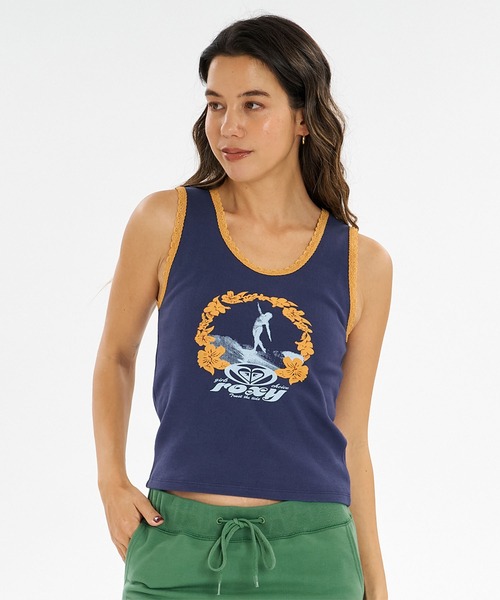 ROXY(ロキシー)の「ROXY/ロキシー タンクトップ レース リブ ROXY by ULALA TANK RSL262604T(タンクトップ・レディース・ネイビー/オフホワイト/ブラウン・M/L)」の12枚目の写真