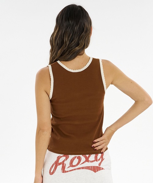 ROXY(ロキシー)の「ROXY/ロキシー タンクトップ レース リブ ROXY by ULALA TANK RSL262604T(タンクトップ・レディース・ネイビー/オフホワイト/ブラウン・M/L)」の9枚目の写真