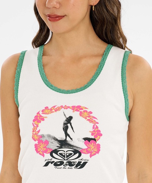 ROXY(ロキシー)の「ROXY/ロキシー タンクトップ レース リブ ROXY by ULALA TANK RSL262604T(タンクトップ・レディース・ネイビー/オフホワイト/ブラウン・M/L)」の6枚目の写真