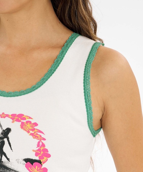 ROXY(ロキシー)の「ROXY/ロキシー タンクトップ レース リブ ROXY by ULALA TANK RSL262604T(タンクトップ・レディース・ネイビー/オフホワイト/ブラウン・M/L)」の7枚目の写真