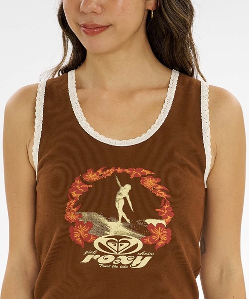 ROXY(ロキシー)の「ROXY/ロキシー タンクトップ レース リブ ROXY by ULALA TANK RSL262604T(タンクトップ・レディース・ネイビー/オフホワイト/ブラウン・M/L)」の10枚目の写真