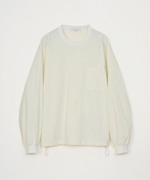 VICTIM(ヴィクティム)の「VICTIM ヴィクティム / L/S NYLON TEE セットアップストレッチドローコードロンT / VTM-26-CS-003(Tシャツ/カットソー・メンズ・ホワイト/ネイビー/ブラック・3/2/1)」の1枚目の写真