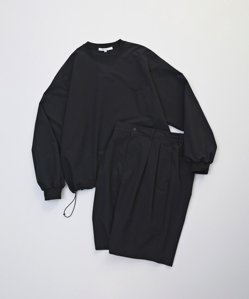 VICTIM(ヴィクティム)の「VICTIM ヴィクティム / L/S NYLON TEE セットアップストレッチドローコードロンT / VTM-26-CS-003(Tシャツ/カットソー・メンズ・ホワイト/ネイビー/ブラック・3/2/1)」の8枚目の写真