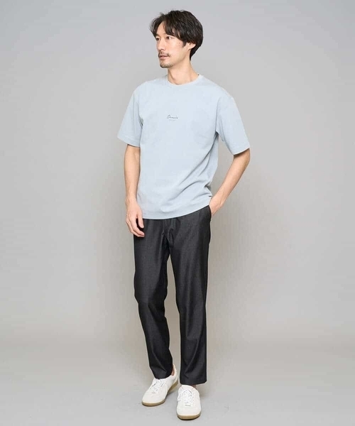 a.v.v（アーヴェヴェ）の「【イージーケア/洗濯機で洗える/速乾/毛玉になりにくい/接触冷感】ミニロゴプリントセミワイドシルエットカットソー（Tシャツ/カットソー・メンズ・ダークインディゴブルー/ピンク/ホワイト/チャコールグレー・48/44/50）」の14枚目の写真